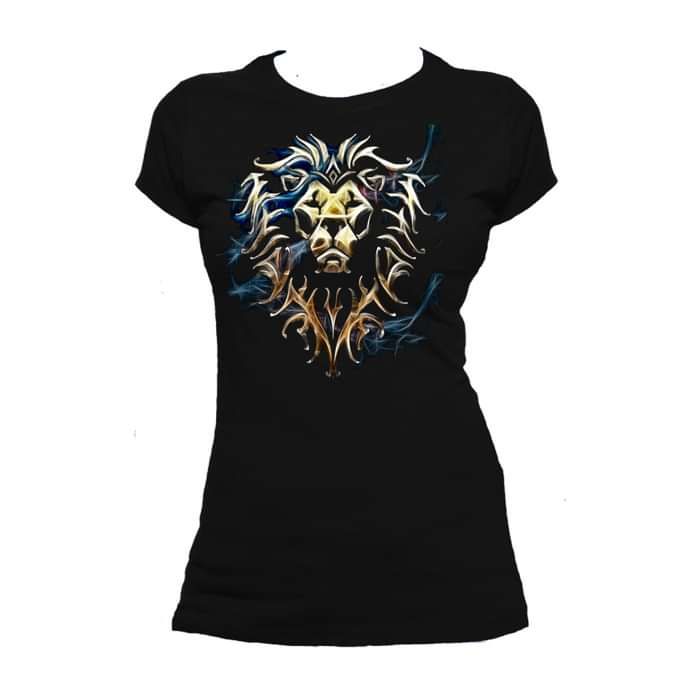 Warcraft Alliance Logo Saturated Official Women's T-shirt (Black) - Urban Species