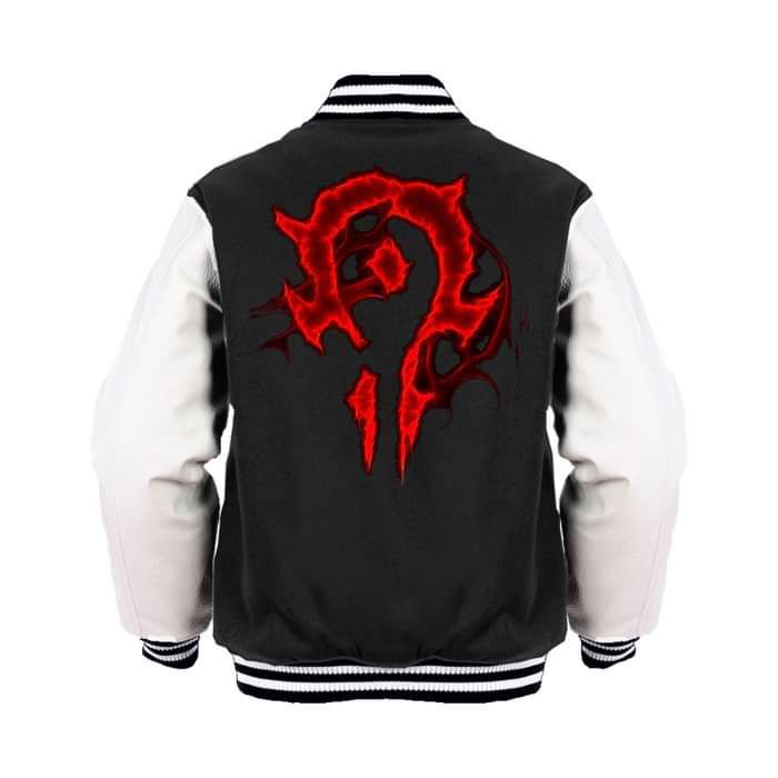 Warcraft Horde Logo Glow Official Varsity Jacket (Black) - Urban Species