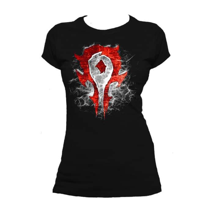 Warcraft Horde Logo Horde Burst Official Women's T-shirt (Black) - Urban Species