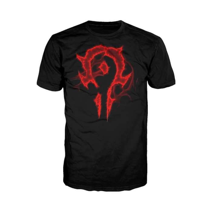 Warcraft Horde Logo Saturated Official Men's T-shirt (Black) - Urban Species