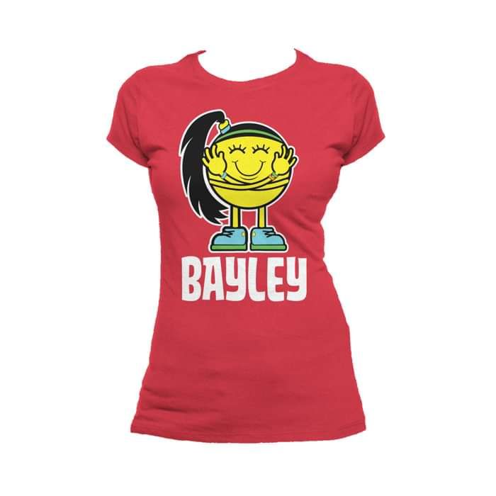 WWE Bayley Logo Little Miss Official Women's T-shirt Red - Urban Species
