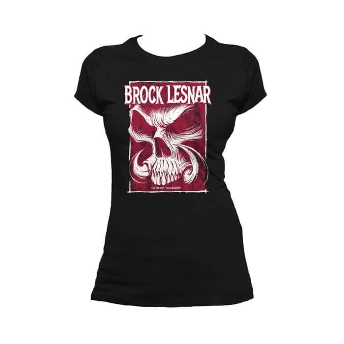 WWE Brock Lesnar Beast Horn Official Women's T-shirt (Black) - Urban Species