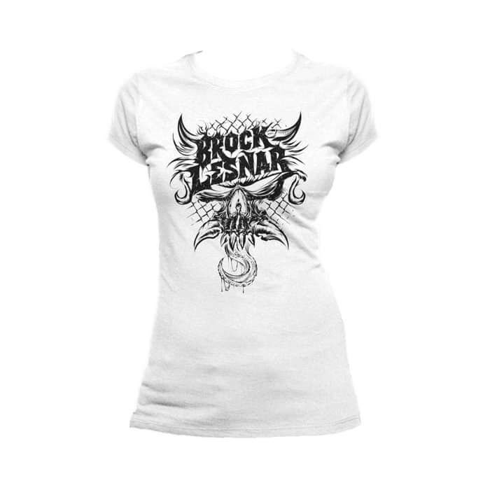 WWE Brock Lesnar Beast Tongue Official Women's T-shirt (White) - Urban Species