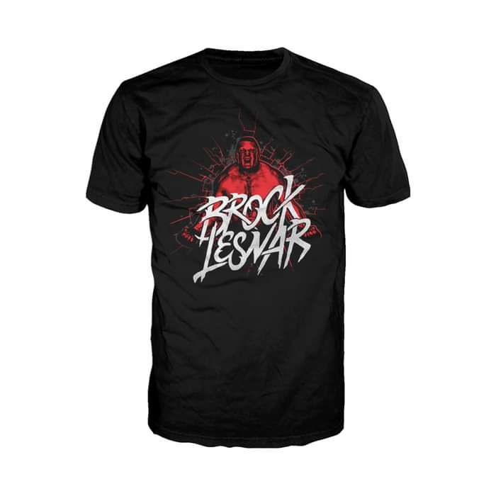 WWE Brock Lesnar Cracked Official Men's T-shirt (Black) - Urban Species