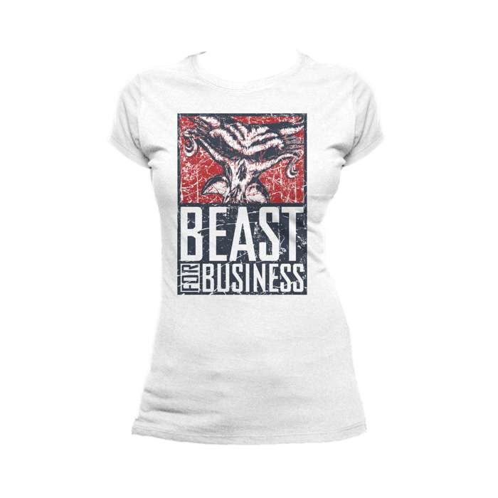 WWE Brock Lesnar Poster Beast Distressed Official Women's T-shirt (White) - Urban Species