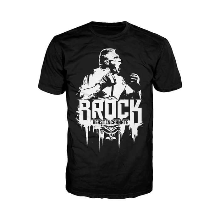 WWE Brock Lesnar Stencil Beast Official Men's T-shirt (Black) - Urban Species