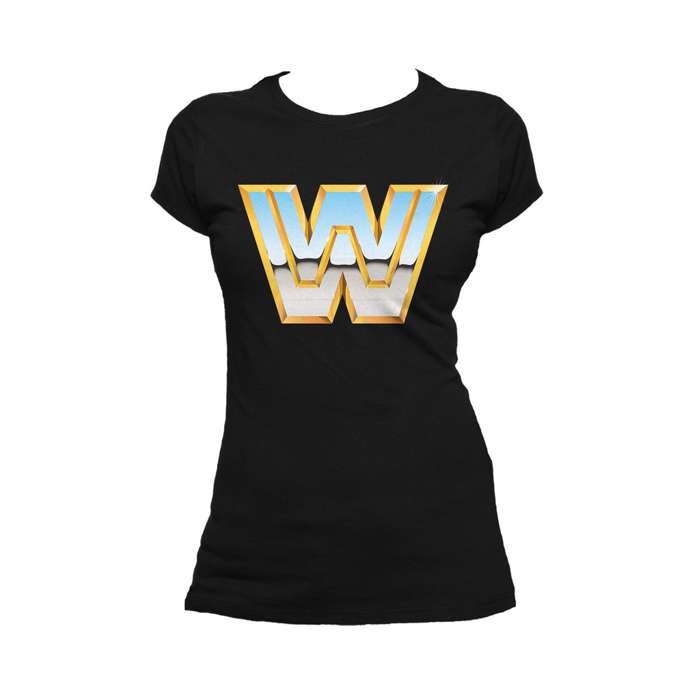 WWE Classic Logo Official Women's T-shirt Black - Urban Species