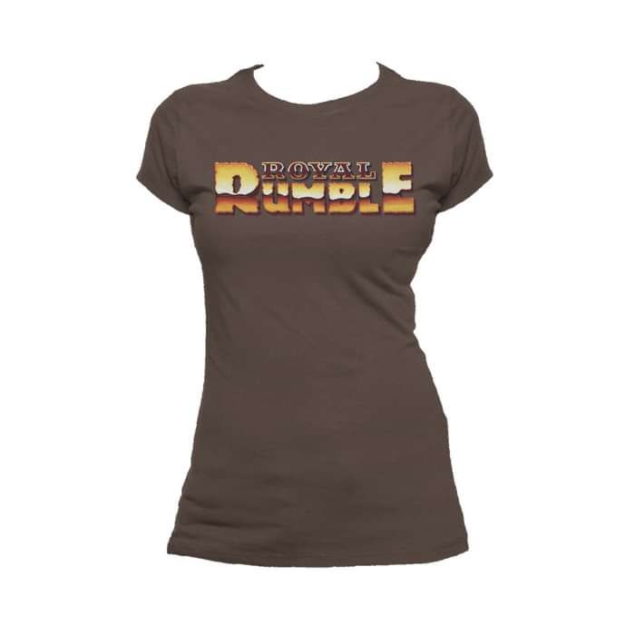 WWE Royal Rumble Logo Official Women's T-shirt (Brown) - Urban Species