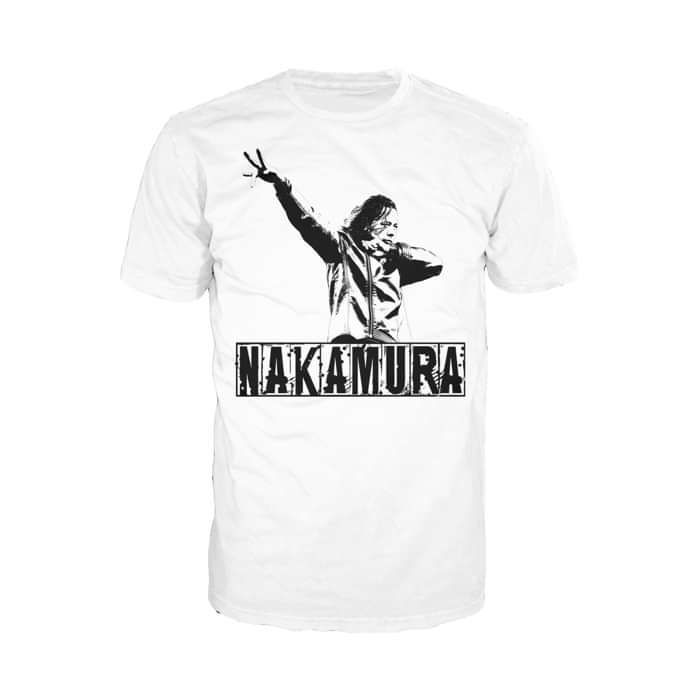 WWE Shinsuke Nakamura Logo Dab Stance Official Men's T-shirt (White) - Urban Species