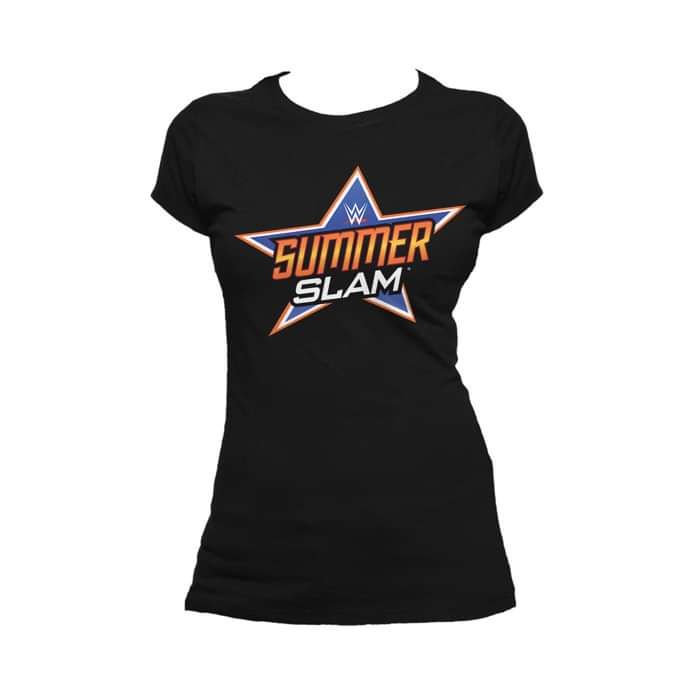 WWE SummerSlam Logo Official Women's T-shirt (Black) - Urban Species