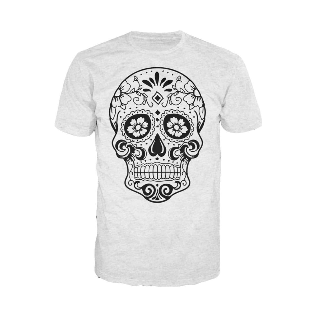 Sugar Skull Men\'s T-shirt Heather Grey - Urban Species