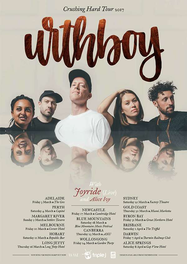 Urthboy Crushing Hard Tour At Garden Party Wollongong On 24 Mar