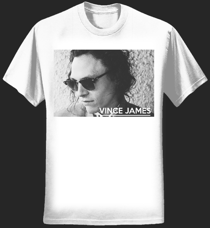 White 'Vince James' Picture T-Shirt - Vince James