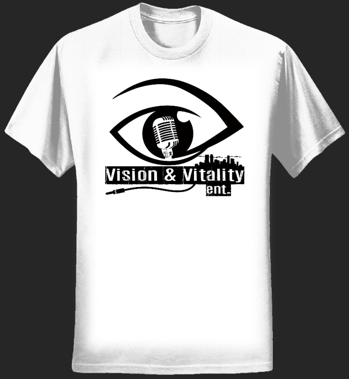 Womens V&V Ent WHT t-shirt - Vision & Vitality Entertainment