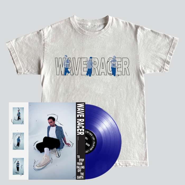 Blue Vinyl and White Tee Bundle - Wave Racer