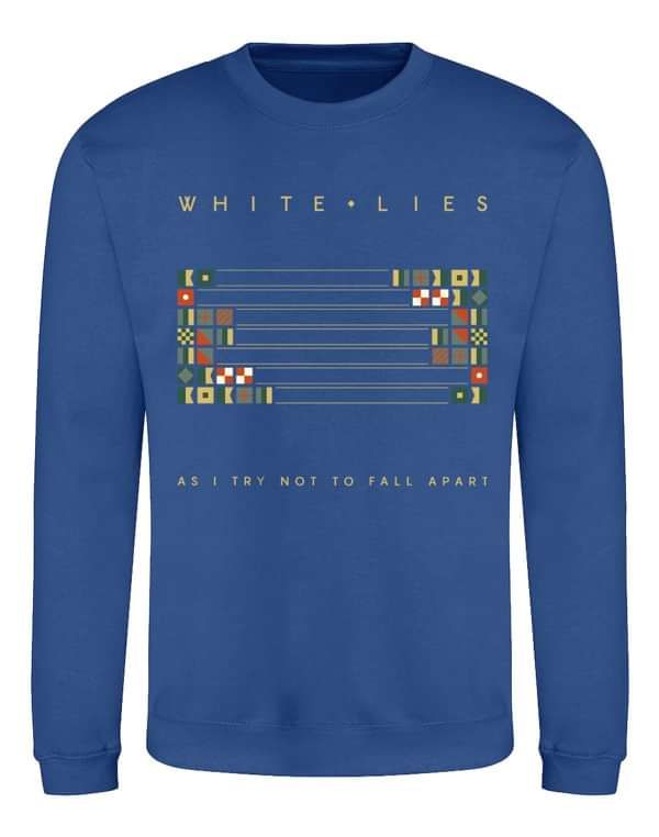 As I Try Not To Fall Apart - Blue Crewneck Sweater - White Lies