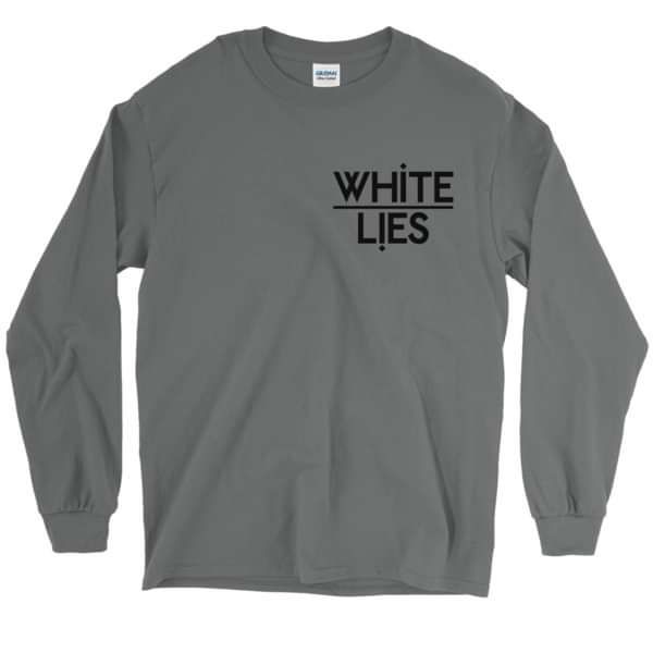 White Lies Black Logo Long Sleeve Tee Charcoal - White Lies