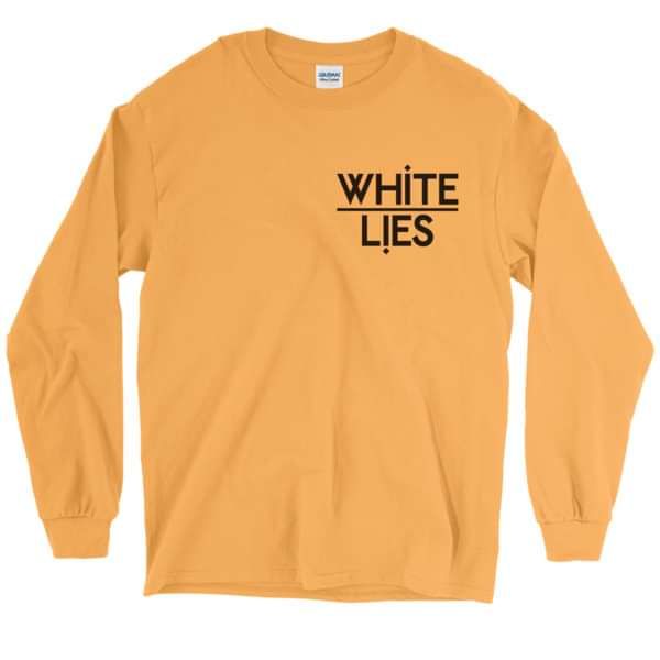 White Lies Black Logo Long Sleeve Tee Gold - White Lies