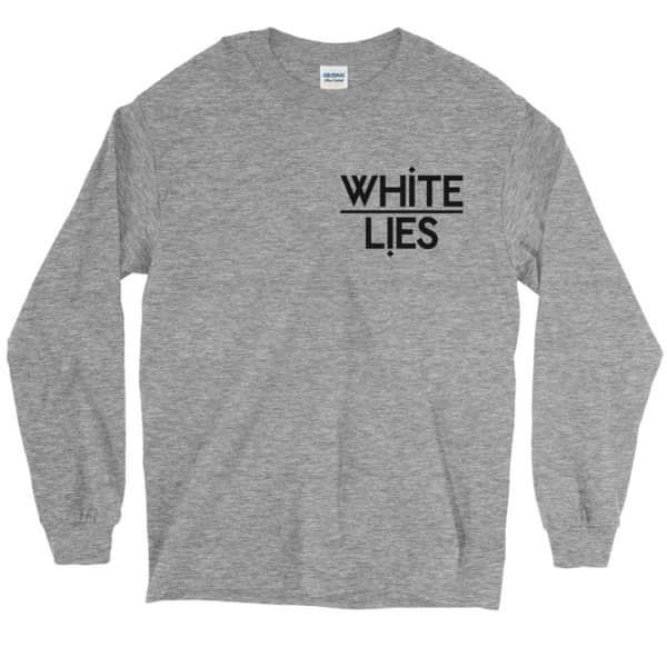 White Lies Black Logo Long Sleeve Tee Heather Grey - White Lies