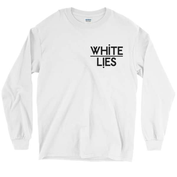 White Lies Black Logo Long Sleeve Tee White - White Lies