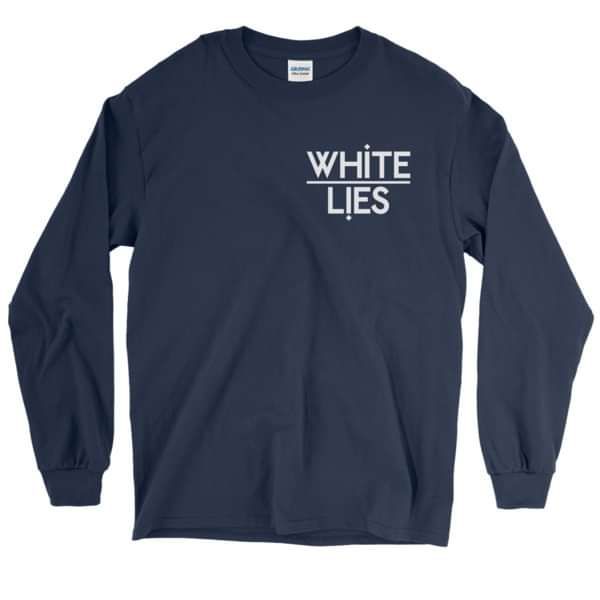 White Lies Classic Logo Long Sleeve tee Navy - White Lies
