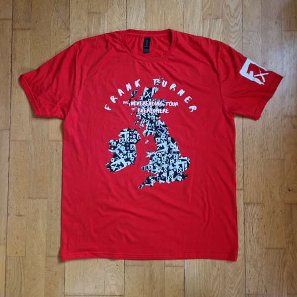 Frank Turner - Classic Merch! UK Neverending Tour - Red t-shirt - Xtra Mile Recordings